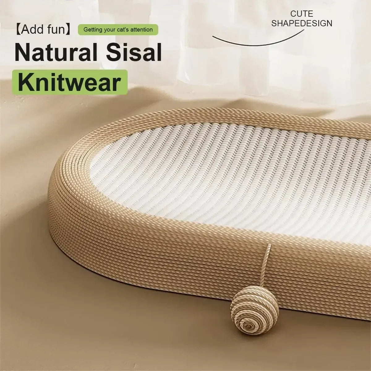 Cat Recliner Scratching Board - Portable Sisal Entertainment Sofa & Climbing Frame