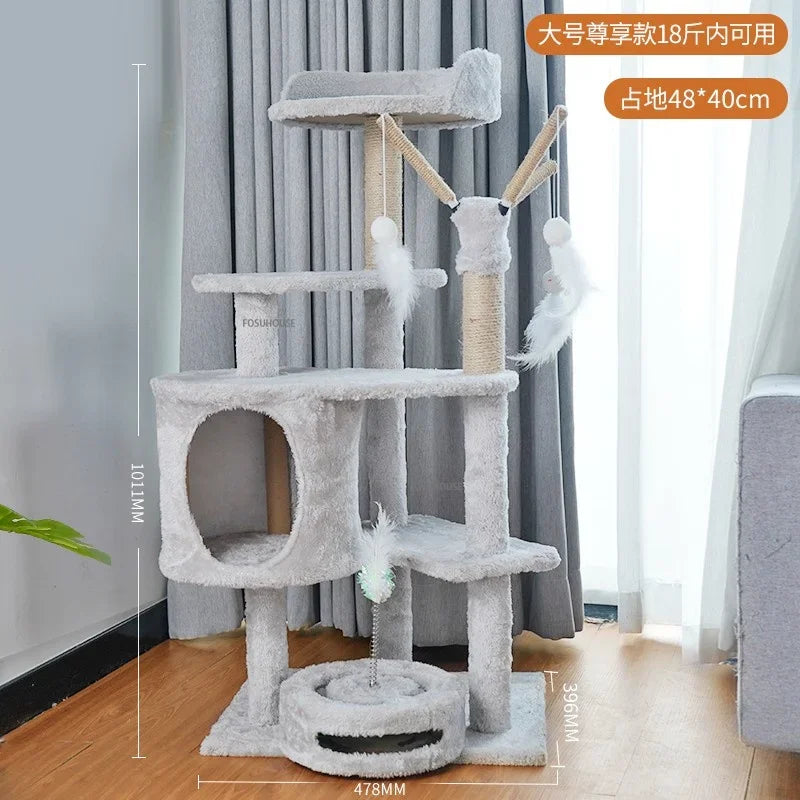 Three-Layer Cat Tree House - Multi-Level Scratching Post & Activity Center