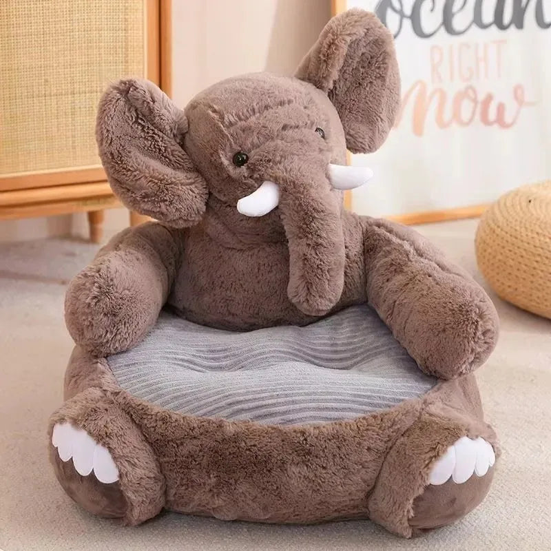 Adorable Animal-Shaped Plush Pet Bed - Elephant, Pig, Bear, Rabbit & More