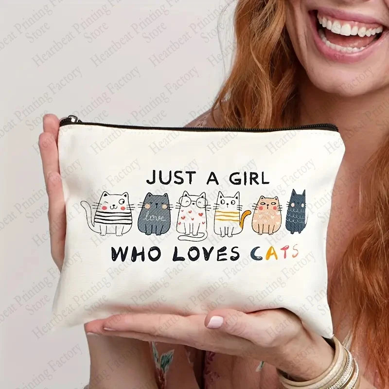 Cute Cat Makeup Bag - Small Cosmetic Pouch