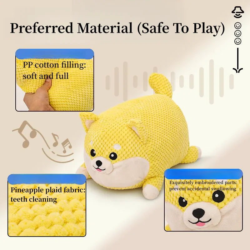Interactive Dog Chew Toy - Bite Resistant Plush with Teeth Cleaning