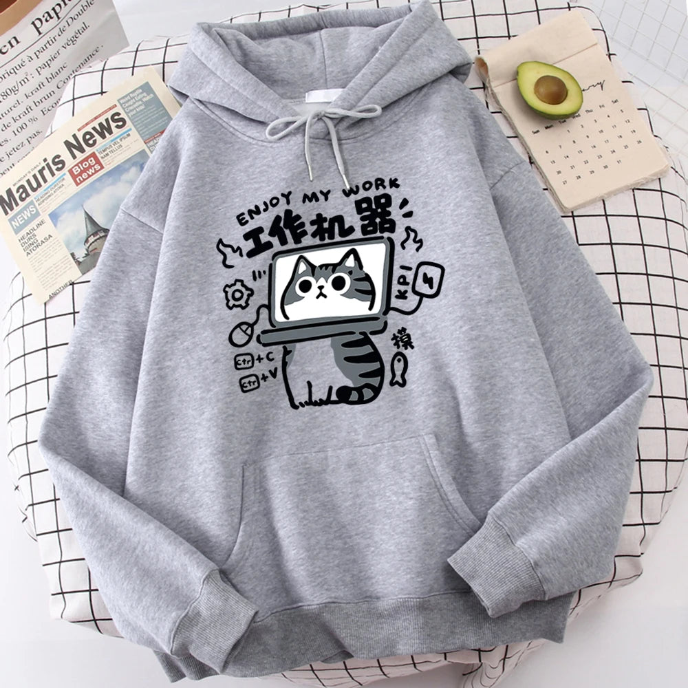 Cartoon Cat Abstract Art Sweatshirt