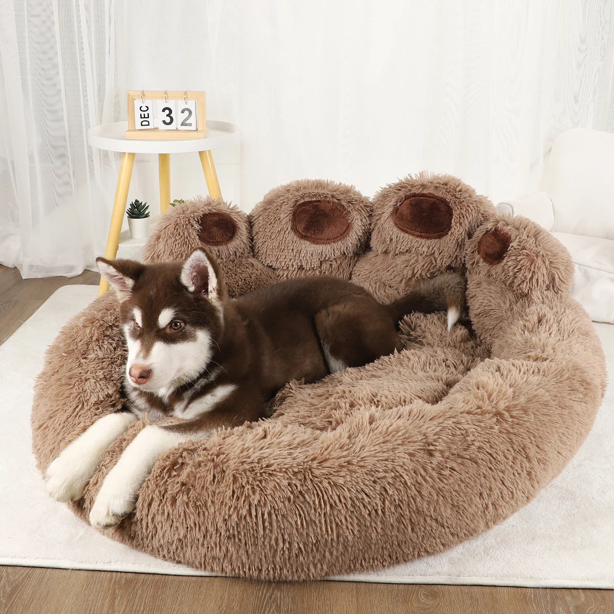 Fluffy Dog Bed Large Basket