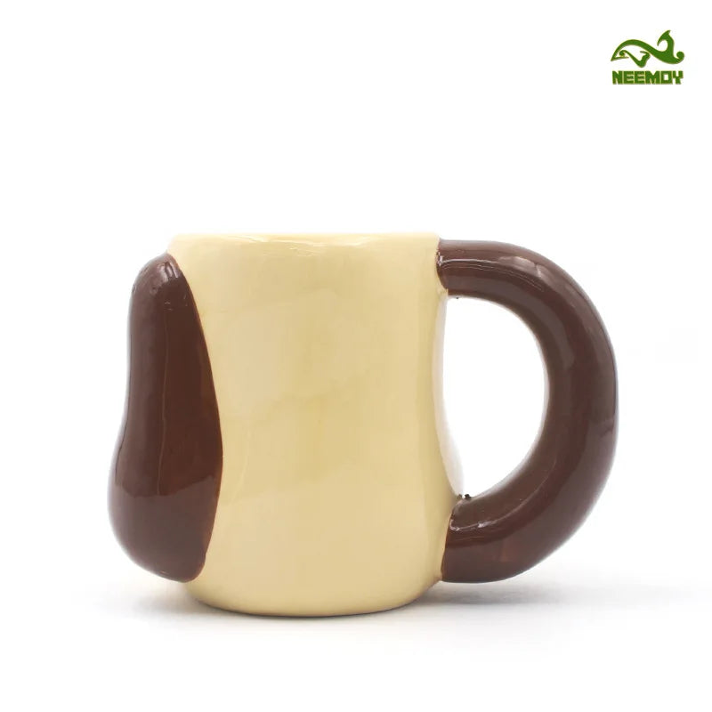 3D Cartoon Dog Ceramic Mug - High Capacity