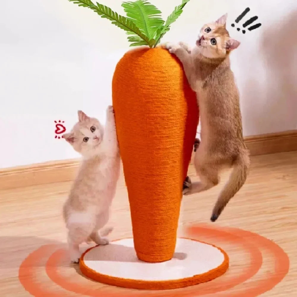 Adorable Carrot Cat Tree - Cute Sisal Scratching Post & Climbing Frame