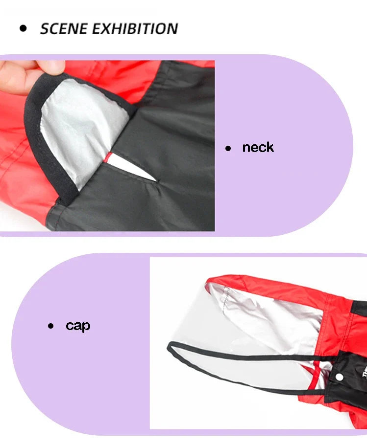 Dog Raincoat - Waterproof Jumpsuit with Cute Dog Face Design