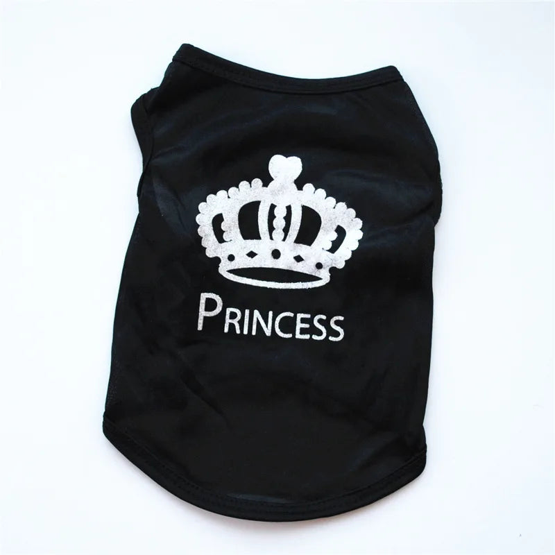 Princess Crown Dog T-Shirt - Summer Vest for Small Dogs & Cats