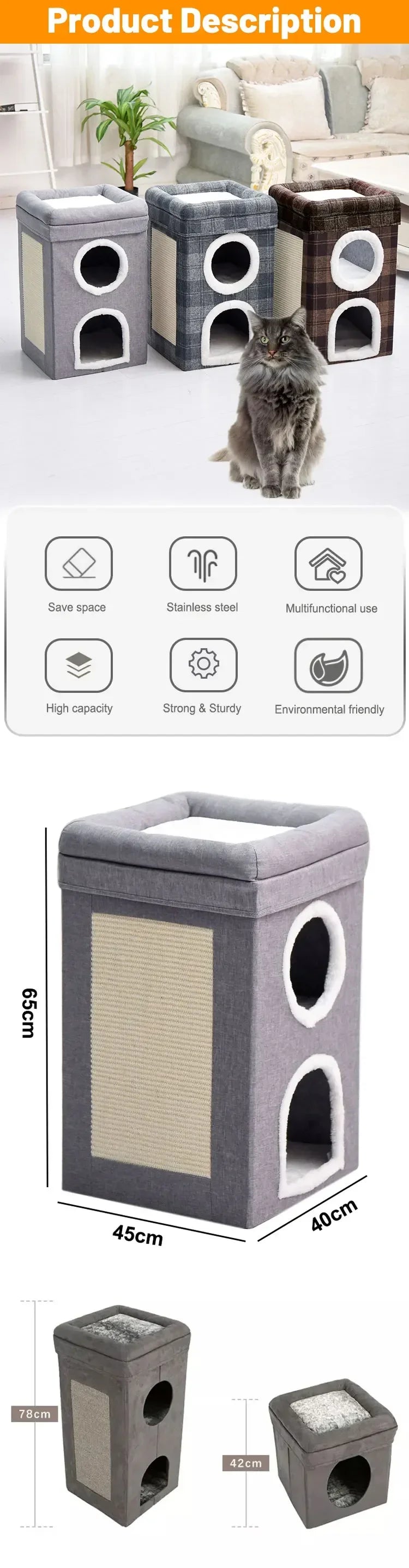 Cat Recliner Scratching Board - Portable Sisal Entertainment Sofa & Climbing Frame