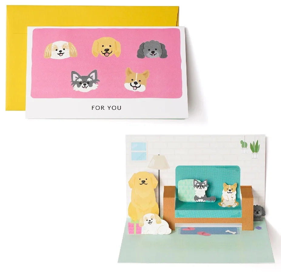 3D Dog & Cat Greeting Card - Creative Design