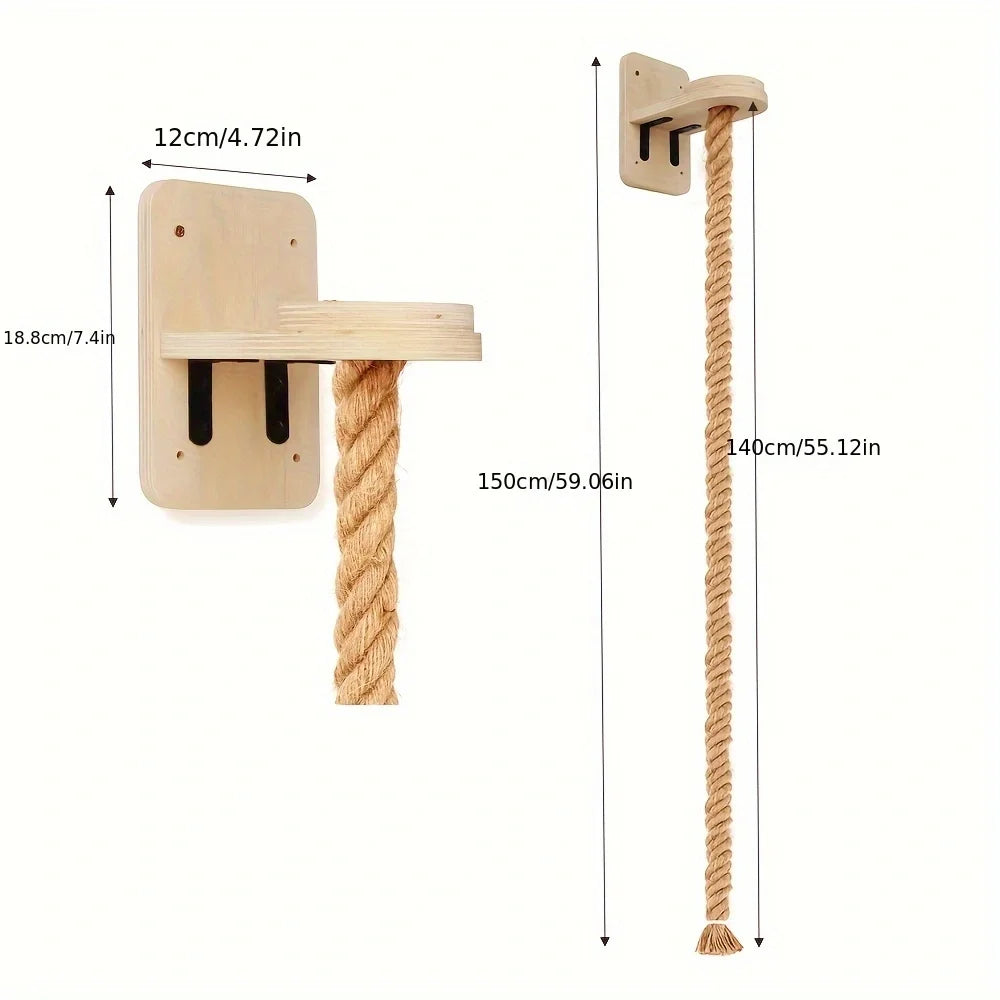 Franklin's Pick: Wall-Mounted Cat Climbing Rope - Space-Saving Fun