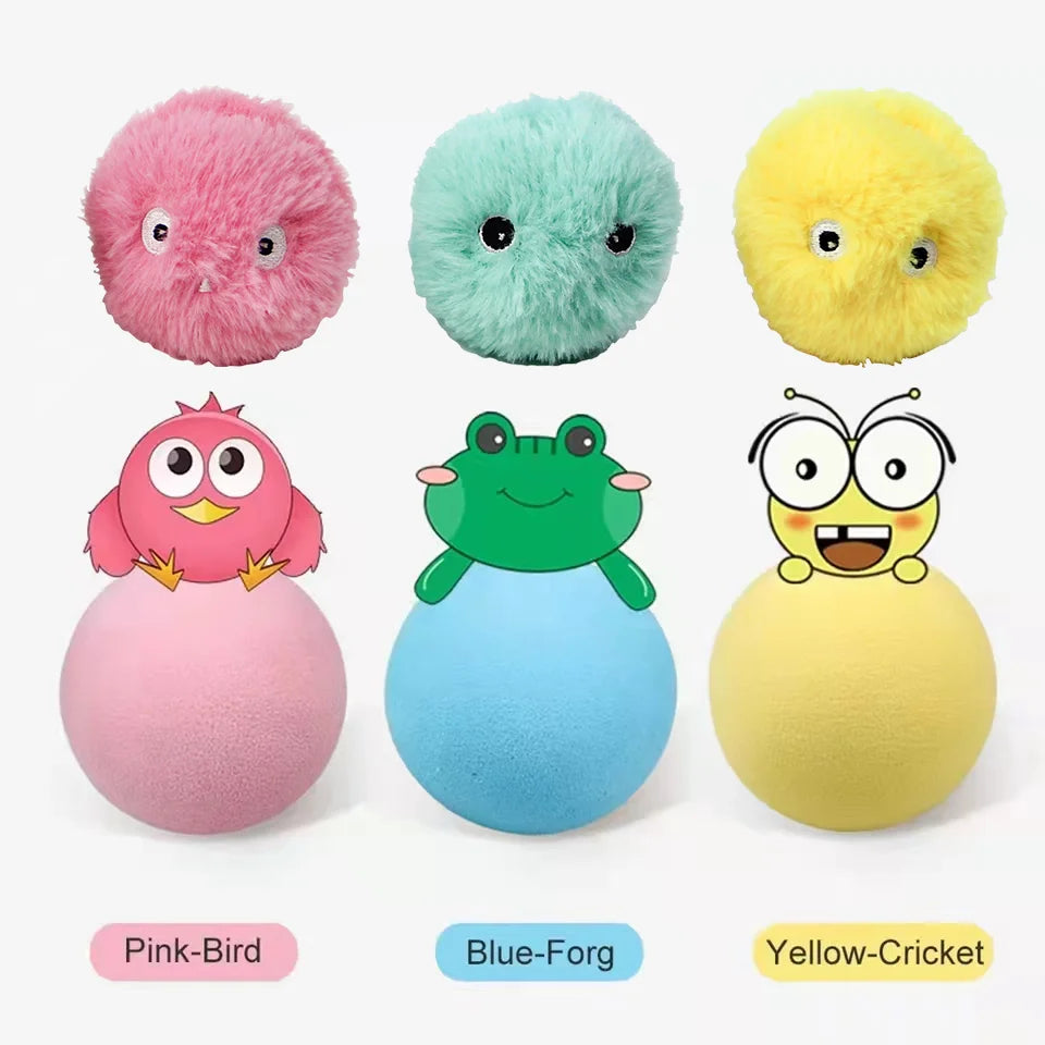Smart Interactive Cat Ball - Touch Activated Squeaky Catnip Toy
