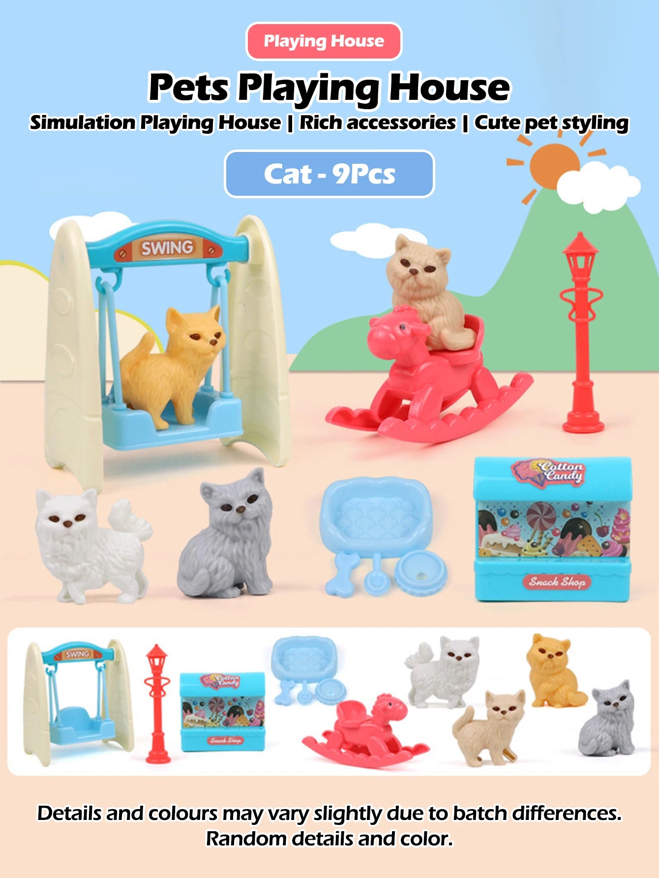 Dog Pet Family Toy Set - Miniature Playset