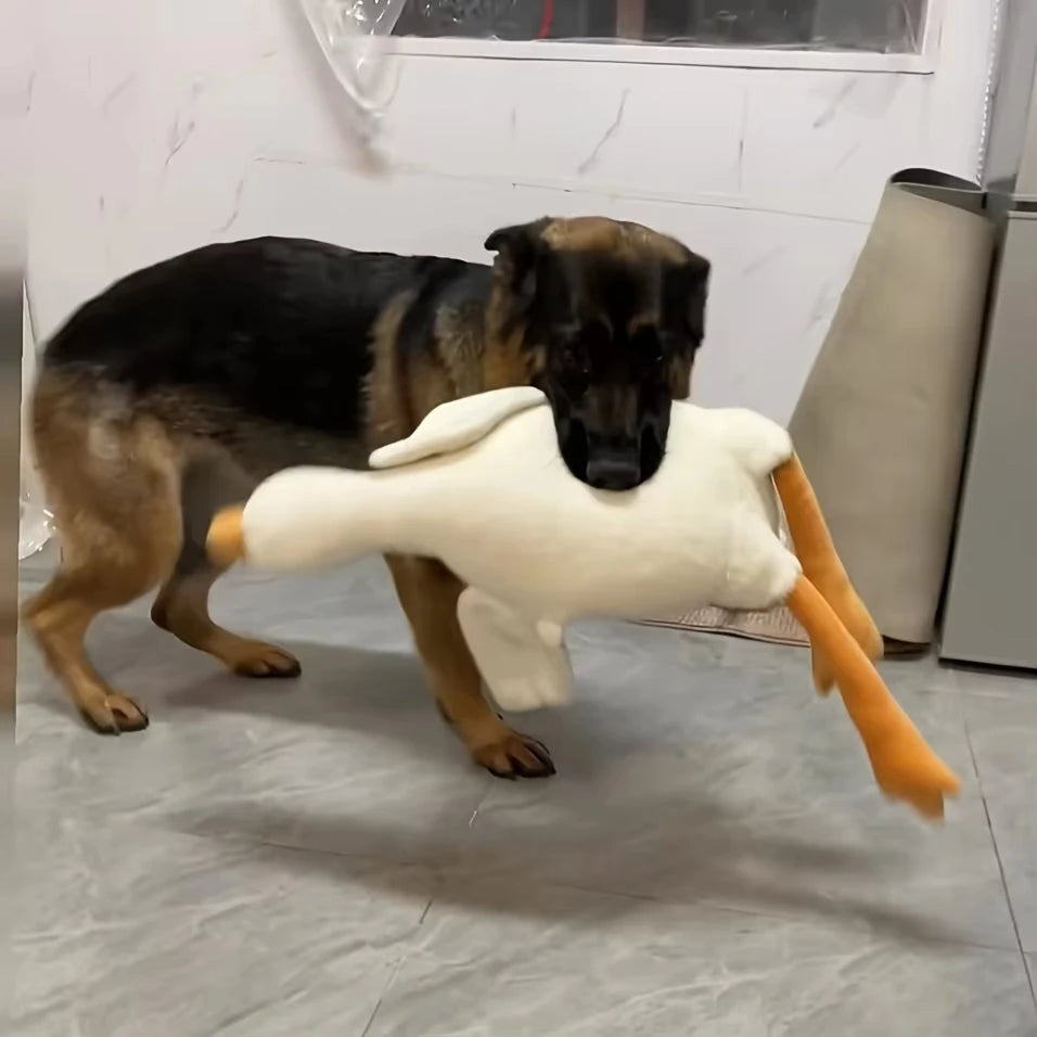 Large Plush White Duck Dog Toy