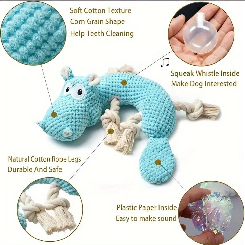 Squeaky Plush Dog Toy - Bite Resistant