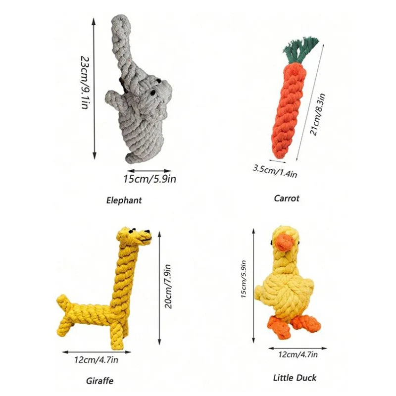 Hand-Woven Cotton Rope Dog Toy - Teeth Resistant Chew Toy