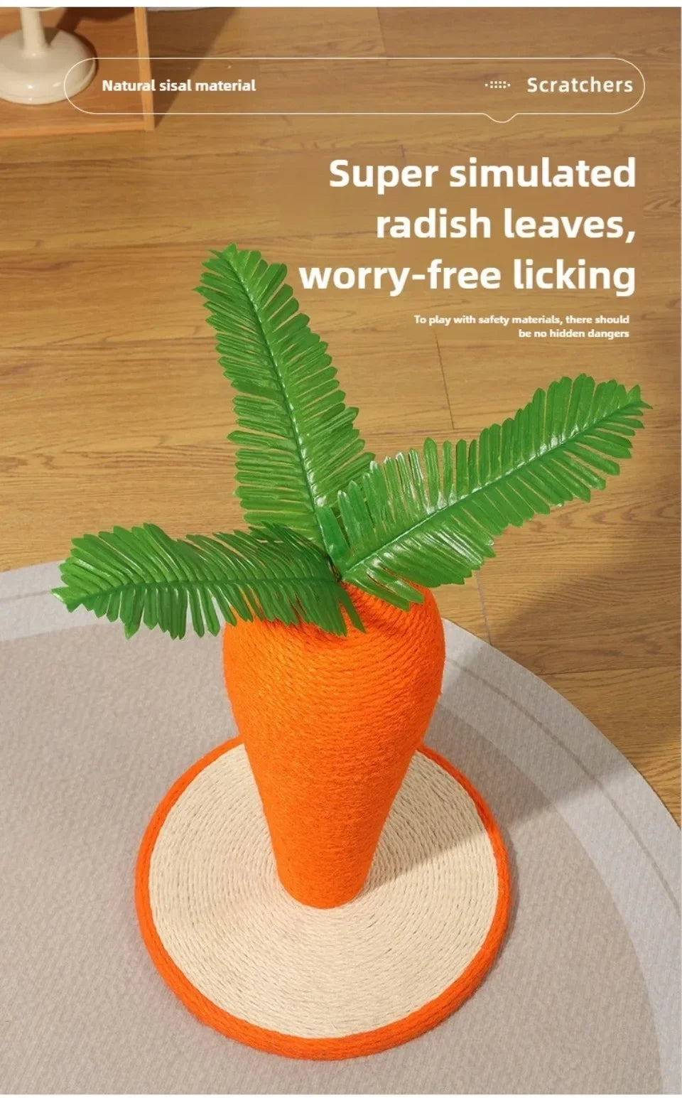 Adorable Carrot Cat Tree - Cute Sisal Scratching Post & Climbing Frame