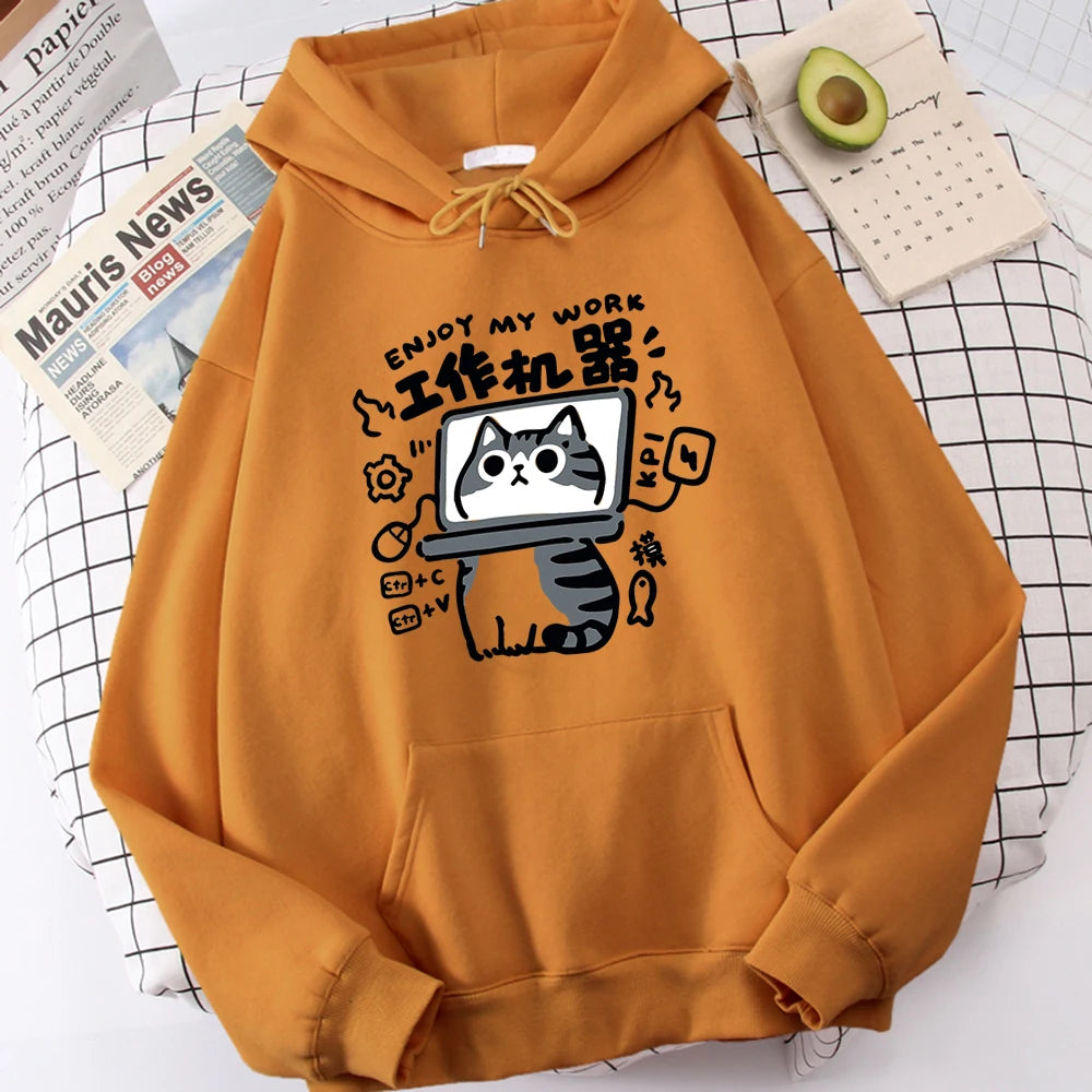 Cartoon Cat Abstract Art Sweatshirt