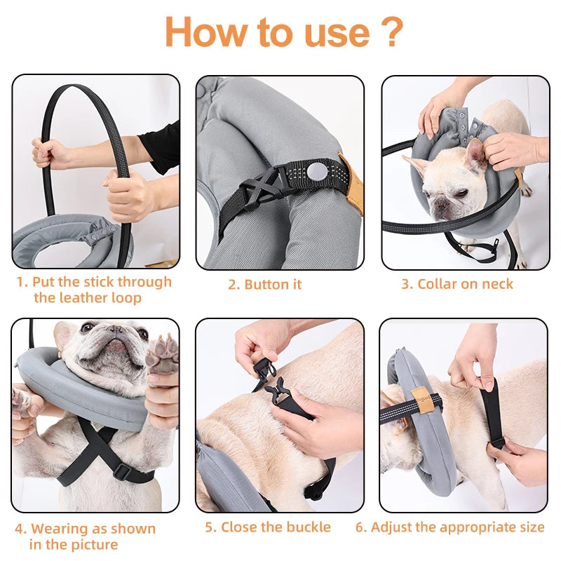 Blind Dog Safety Collar - Anti-Collision Protection Harness with Reflective Strips