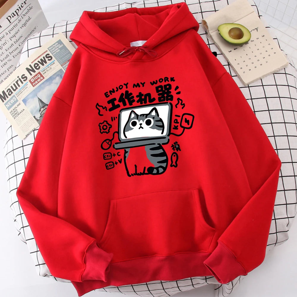 Cartoon Cat Abstract Art Sweatshirt