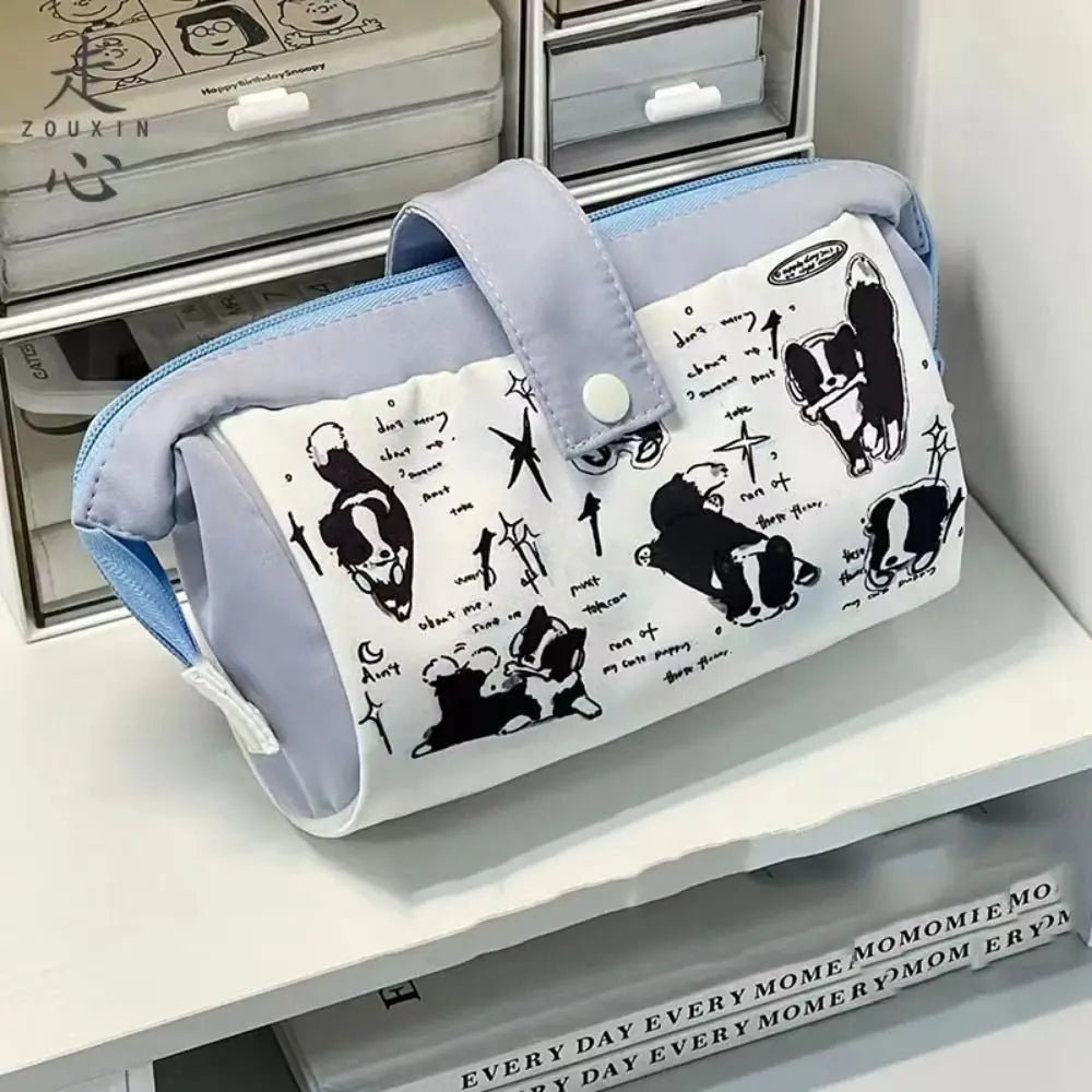 Cartoon Dog Pencil Case - Large Capacity