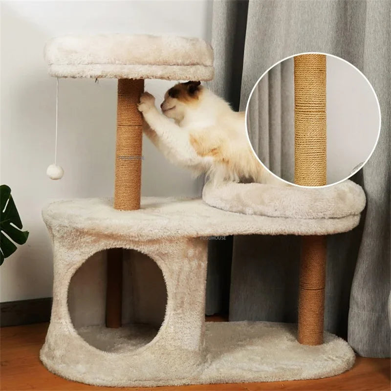 Three-Layer Cat Tree House - Multi-Level Scratching Post & Activity Center