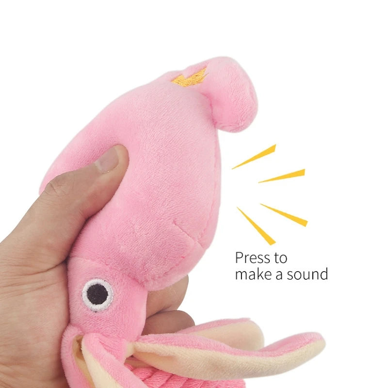 Squid Plush Dog Chew Toy - Teeth Cleaning