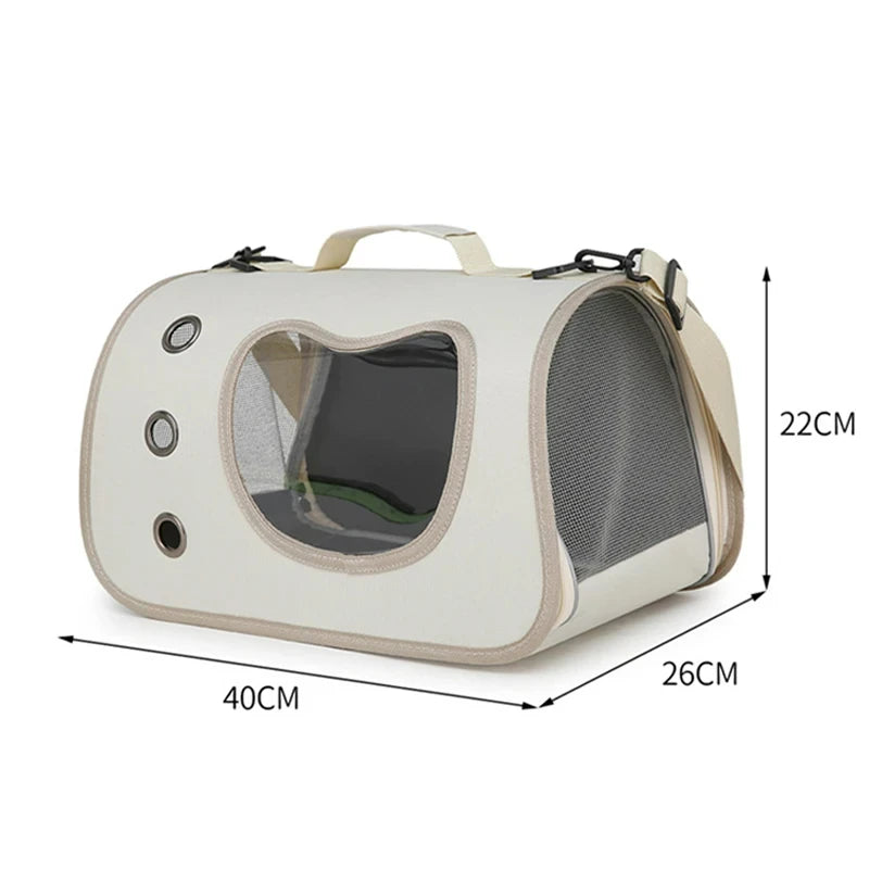 Portable Foldable Cat Carrier - Breathable Shoulder Bag for Small Pets