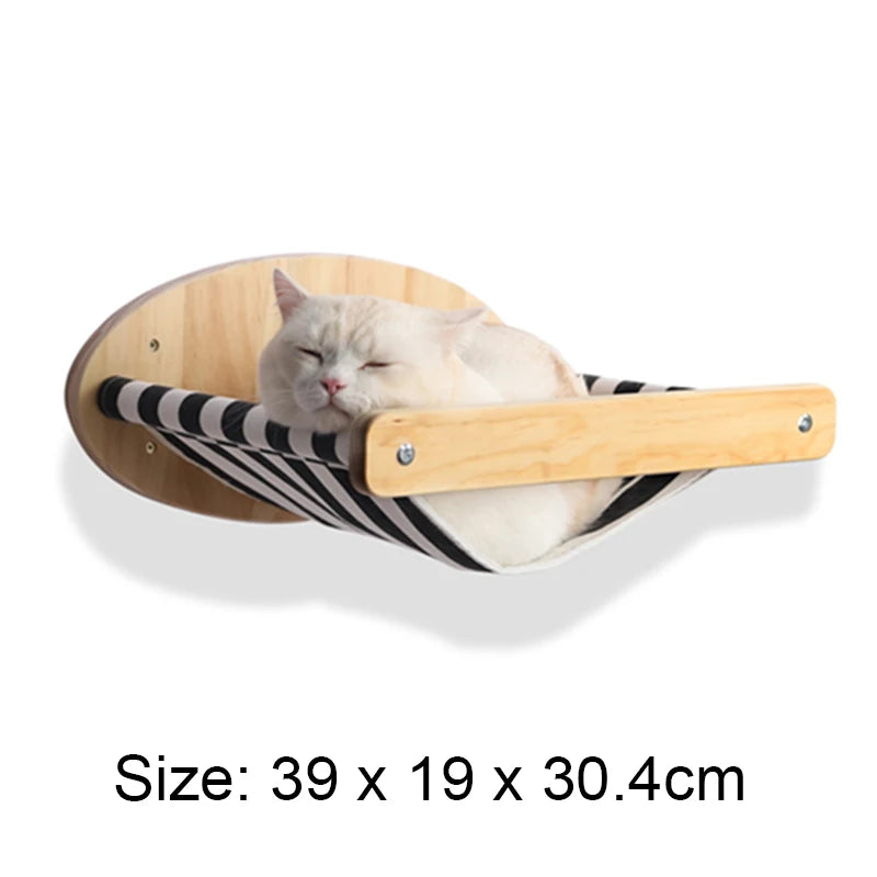 Wall Mounted Cat Shelves - Scratching Post & Climbing Platform Set
