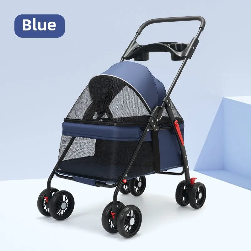 Lightweight Pet Stroller - Foldable for Dogs & Cats Outdoor Travel