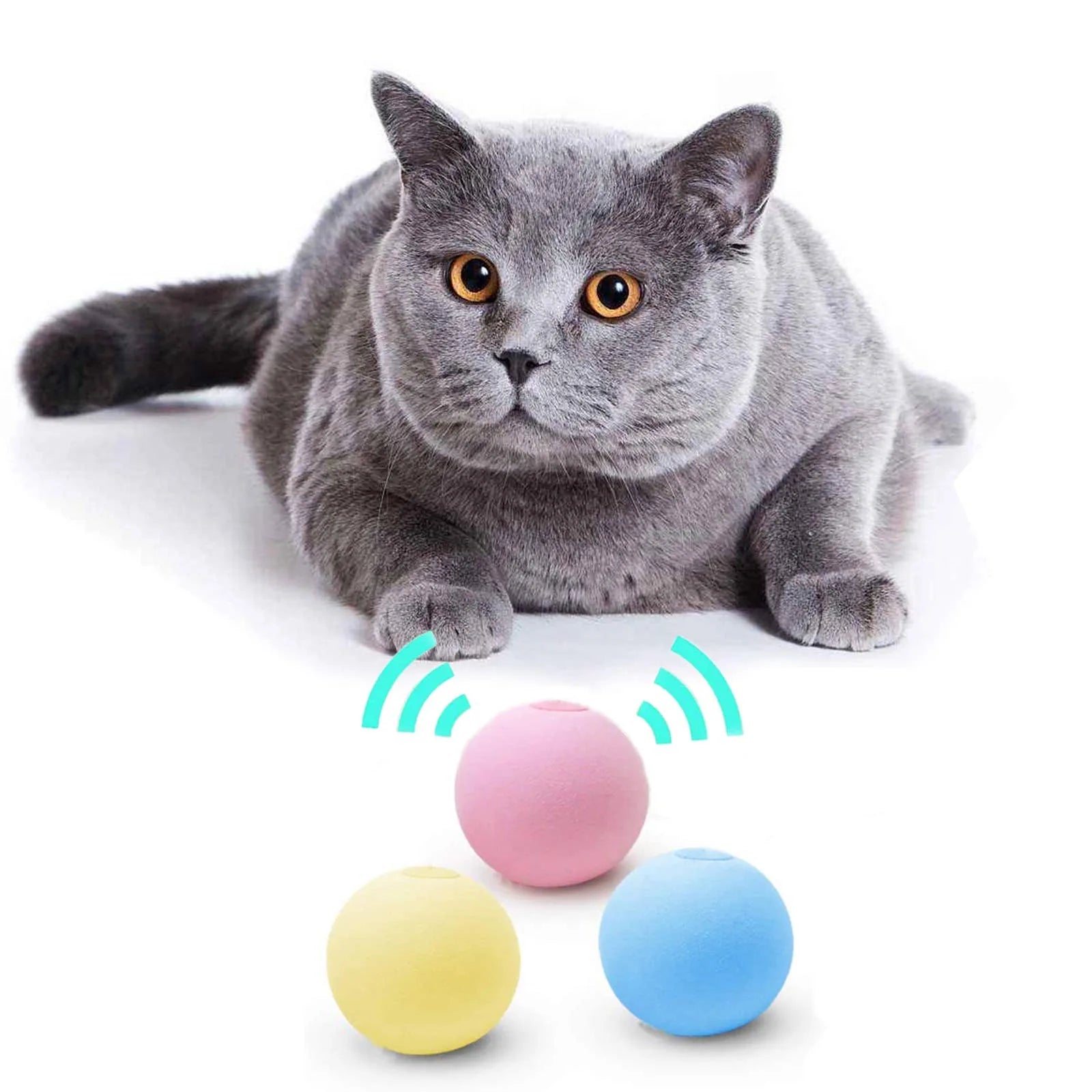 Smart Interactive Cat Ball - Touch Activated Squeaky Catnip Toy