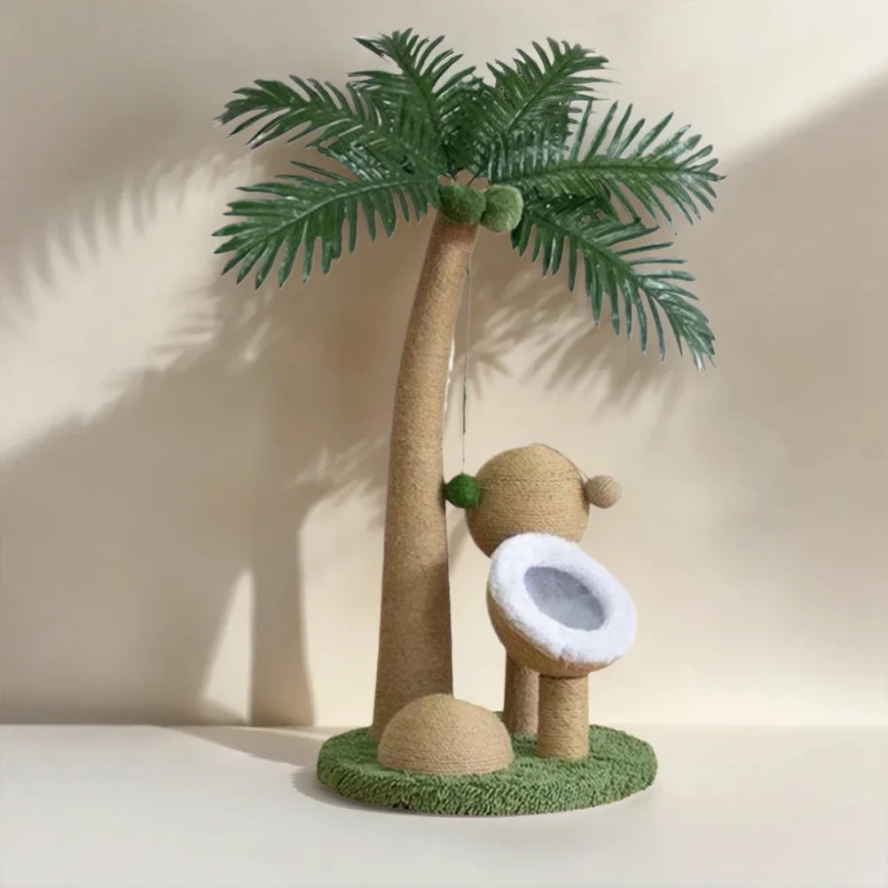 Coconut Tree Cat Scratching Post - Natural Sisal
