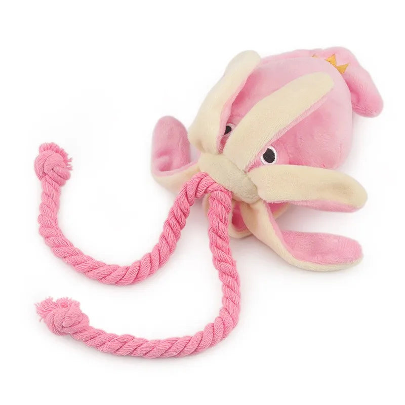 Squid Plush Dog Chew Toy - Teeth Cleaning