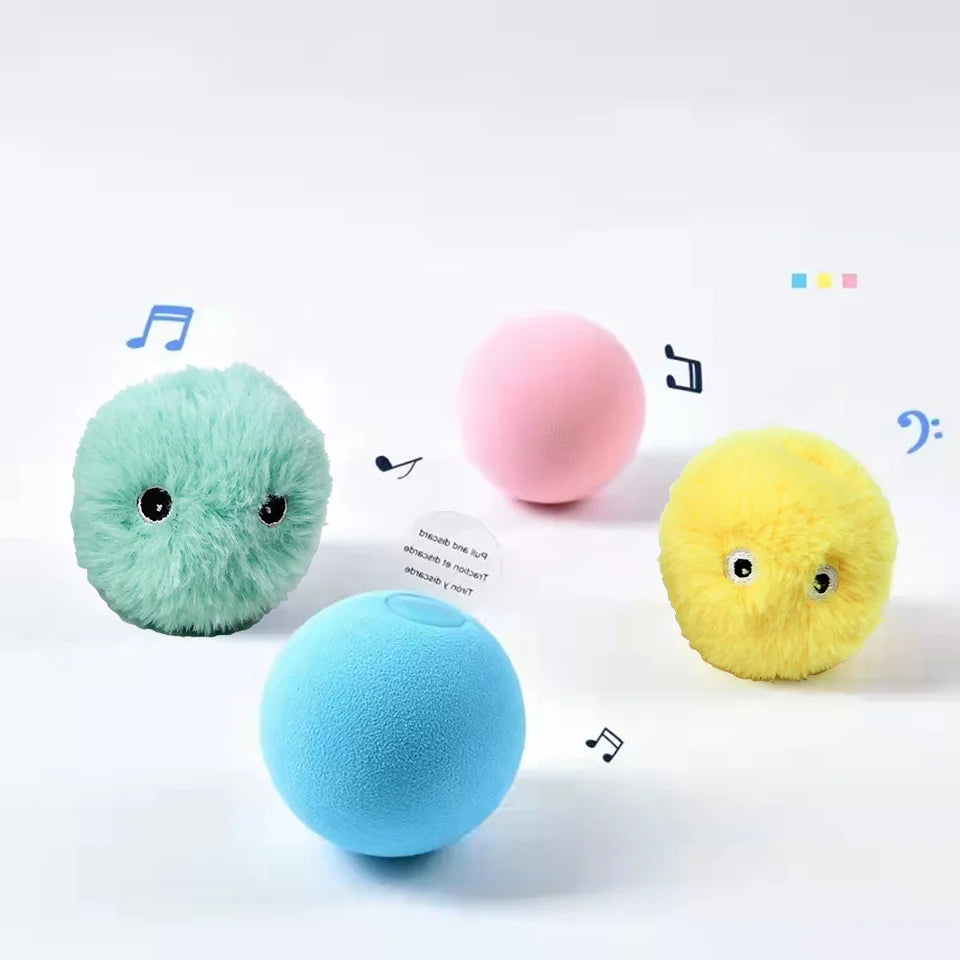 Smart Interactive Cat Ball - Touch Activated Squeaky Catnip Toy
