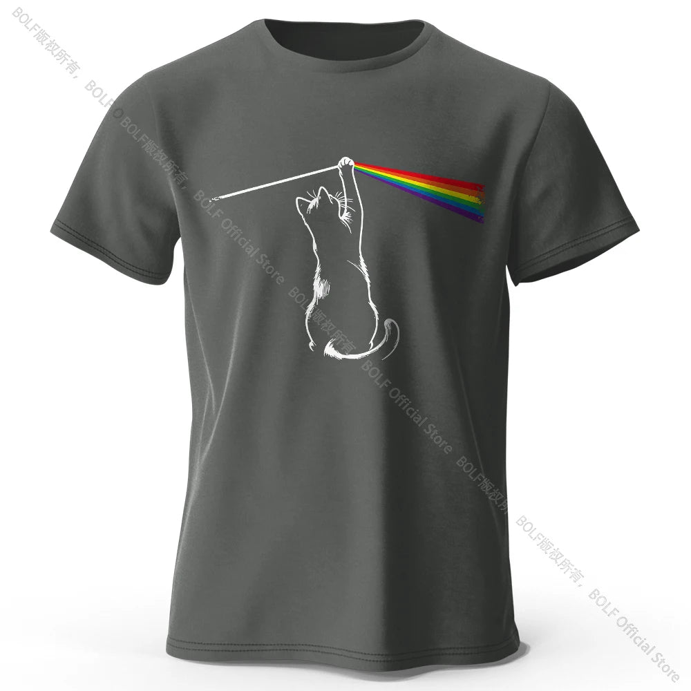 Cat Portrait Print Cotton T-Shirt - Unisex