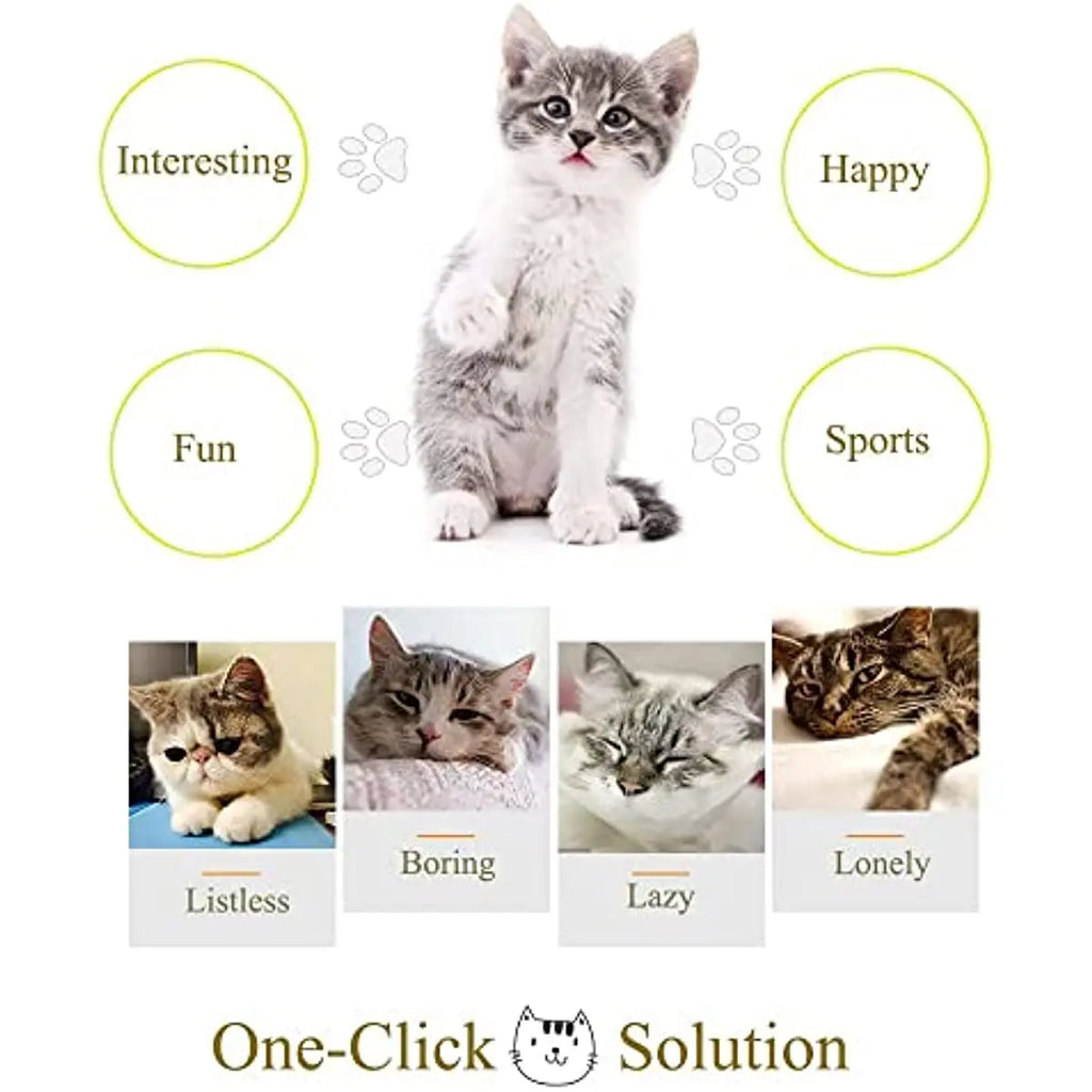 ATUBAN Smart Sensing Cat Toy - Automatic Feather Wand & Mouse