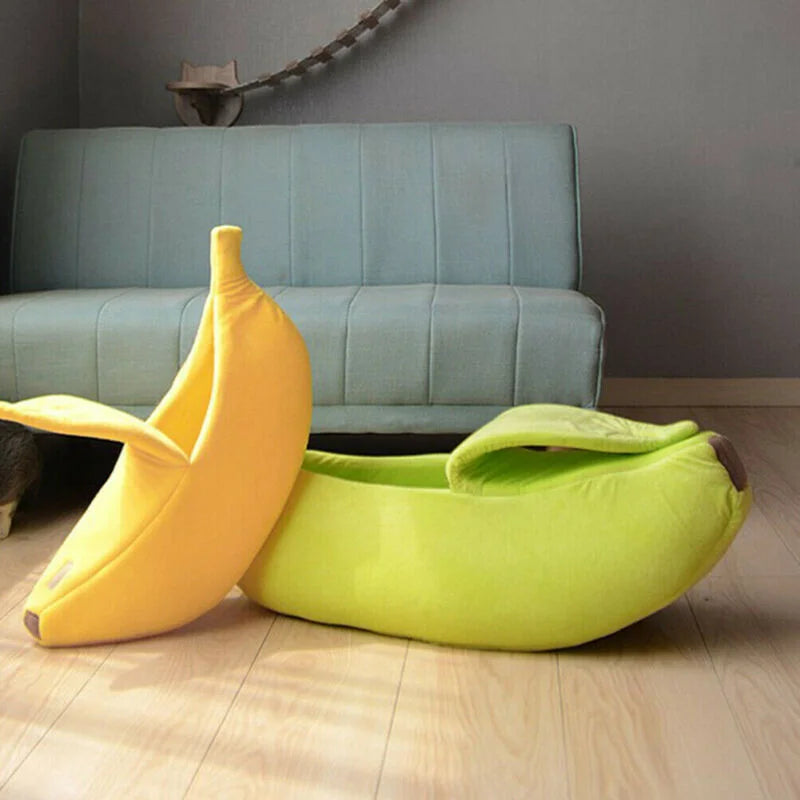 Banana-Shaped Cat Bed - Funny & Cozy Pet House
