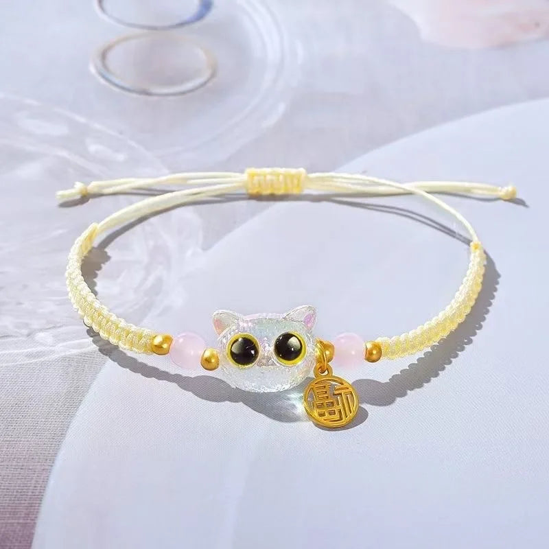 Cartoon Cat Charm Bracelet - Y2K Style