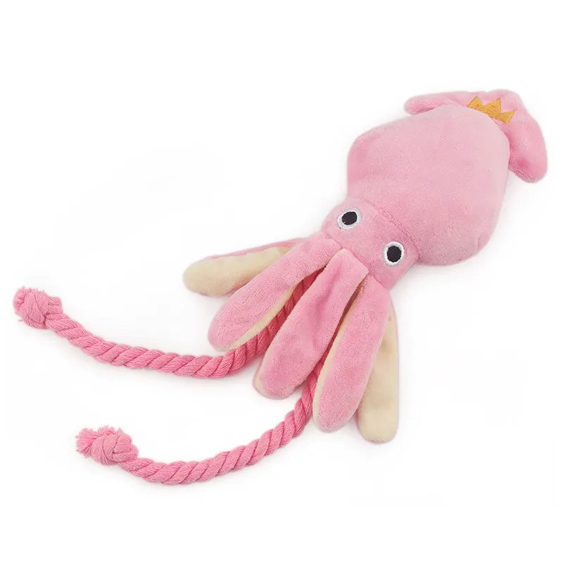 Squid Plush Dog Chew Toy - Teeth Cleaning