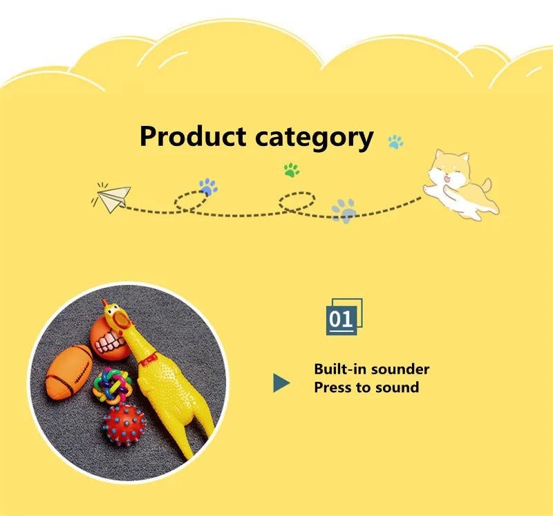 Dog Toy Kit - Ball, Bone, Rope & Squeaky Toys