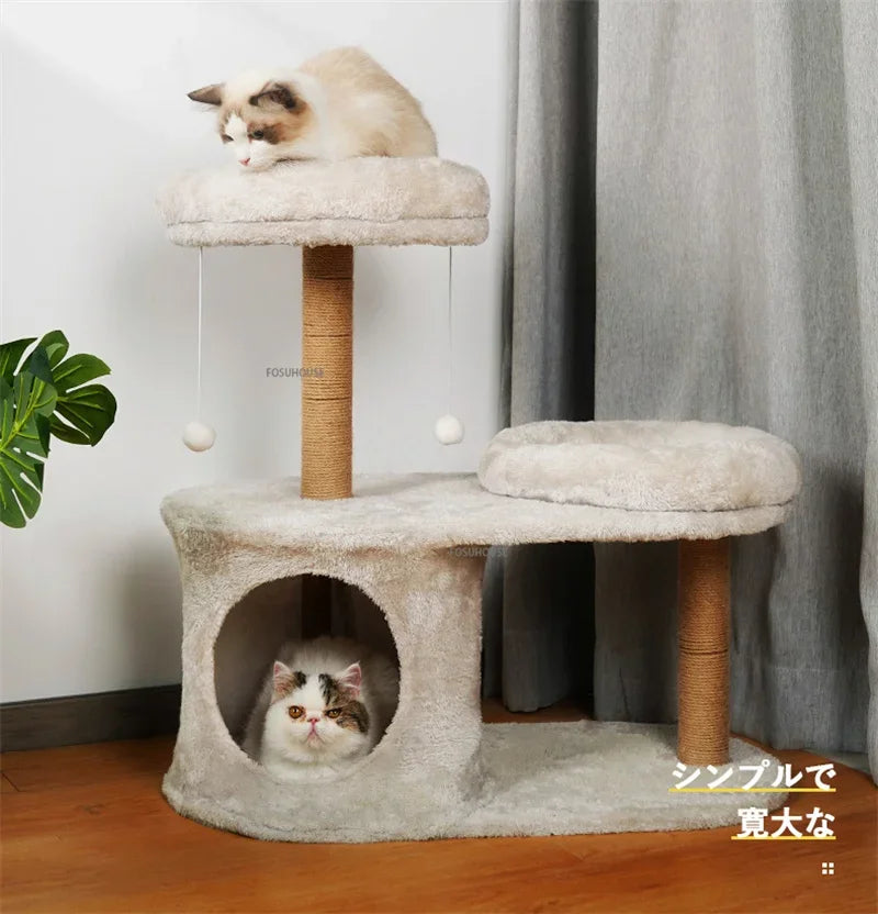 Three-Layer Cat Tree House - Multi-Level Scratching Post & Activity Center