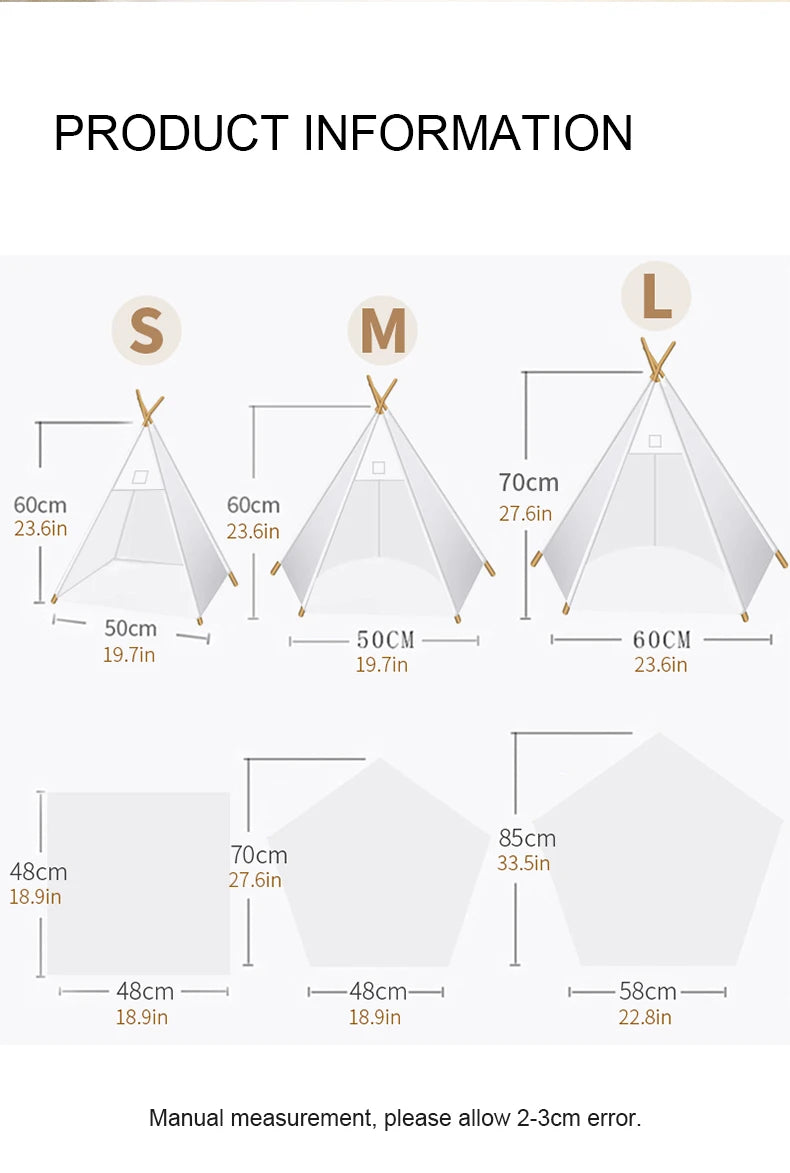 Cozy Pet Teepee Tent - Washable Bed with Plush Pad for Small Dogs & Cats