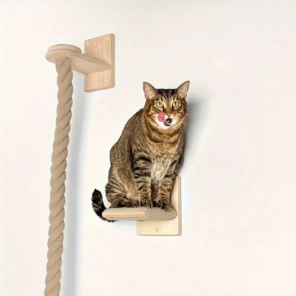 Franklin's Pick: Wall-Mounted Cat Climbing Rope - Space-Saving Fun