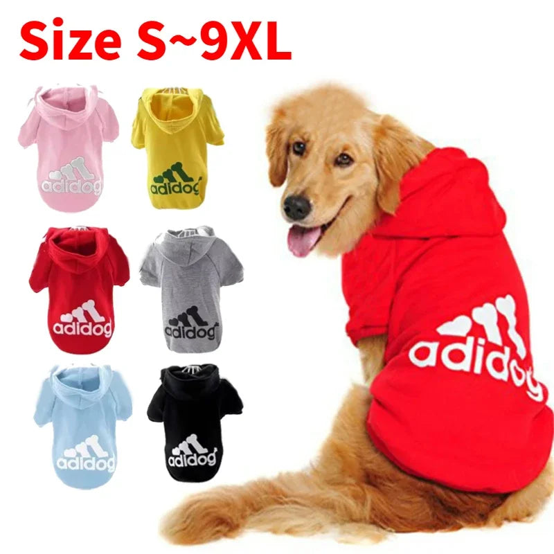Adidog Dog Hoodie - Warm Winter Coat for Medium & Large Dogs