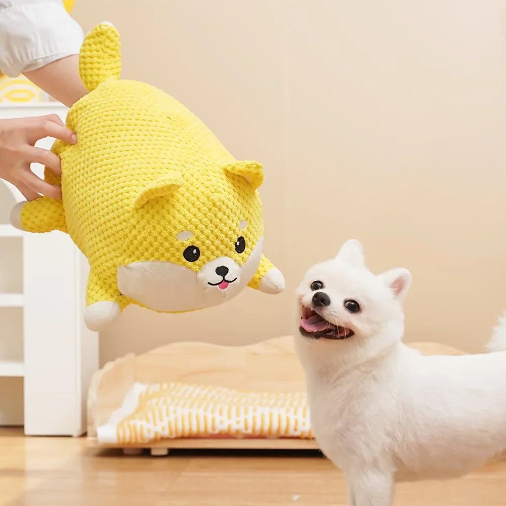 Interactive Dog Chew Toy - Bite Resistant Plush with Teeth Cleaning