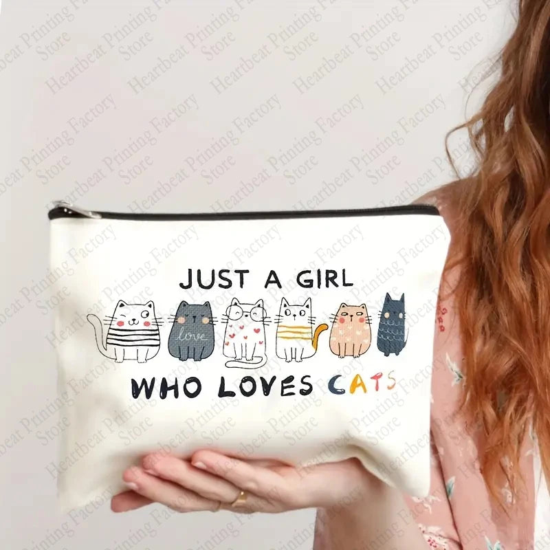 Cute Cat Makeup Bag - Small Cosmetic Pouch