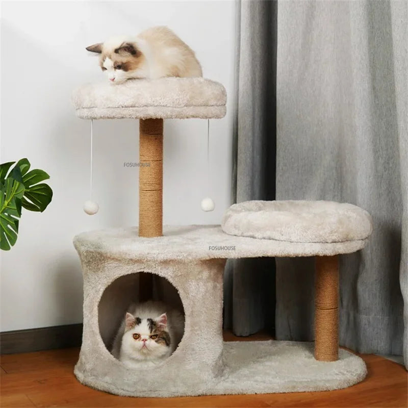 Three-Layer Cat Tree House - Multi-Level Scratching Post & Activity Center