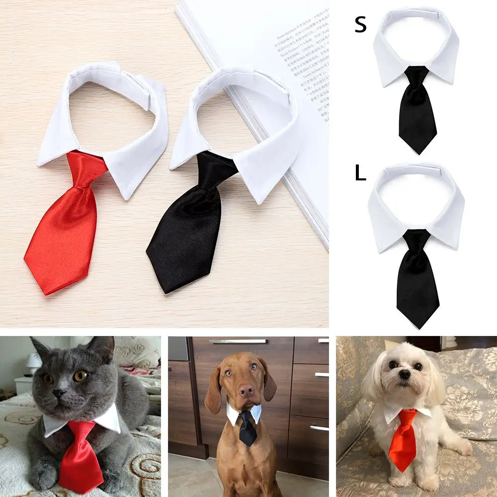 Pet Tuxedo Bow Tie Collar - Formal Accessory for Dogs & Cats