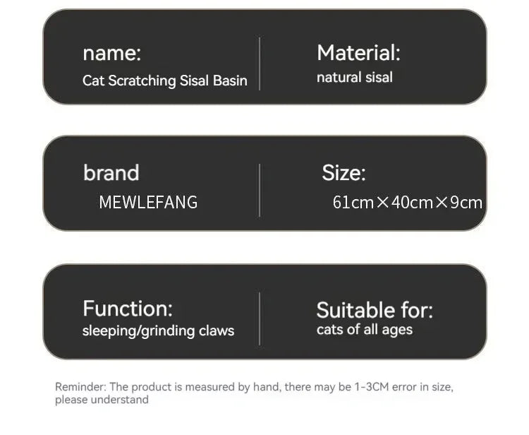 Cat Recliner Scratching Board - Portable Sisal Entertainment Sofa & Climbing Frame