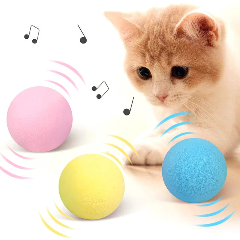 Smart Interactive Cat Ball - Touch Activated Squeaky Catnip Toy