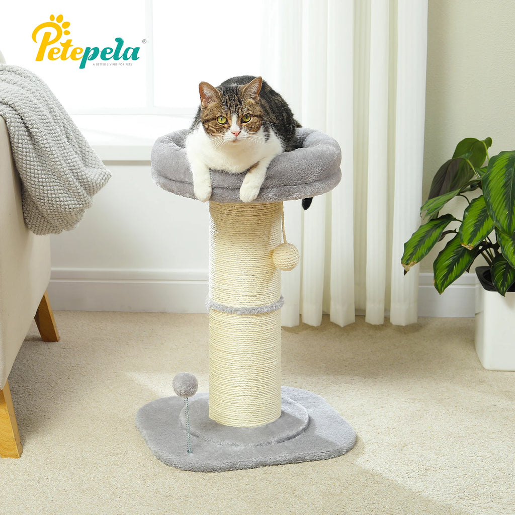 Pink Flower Cat Tree with Sisal Scratching Post & Perch
